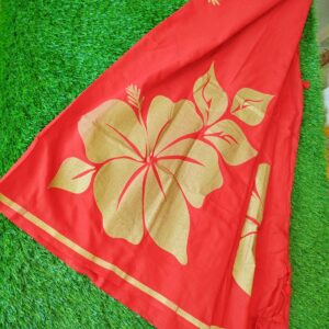 Cotton Mulmul Hibiscus Saree